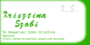 krisztina szobi business card